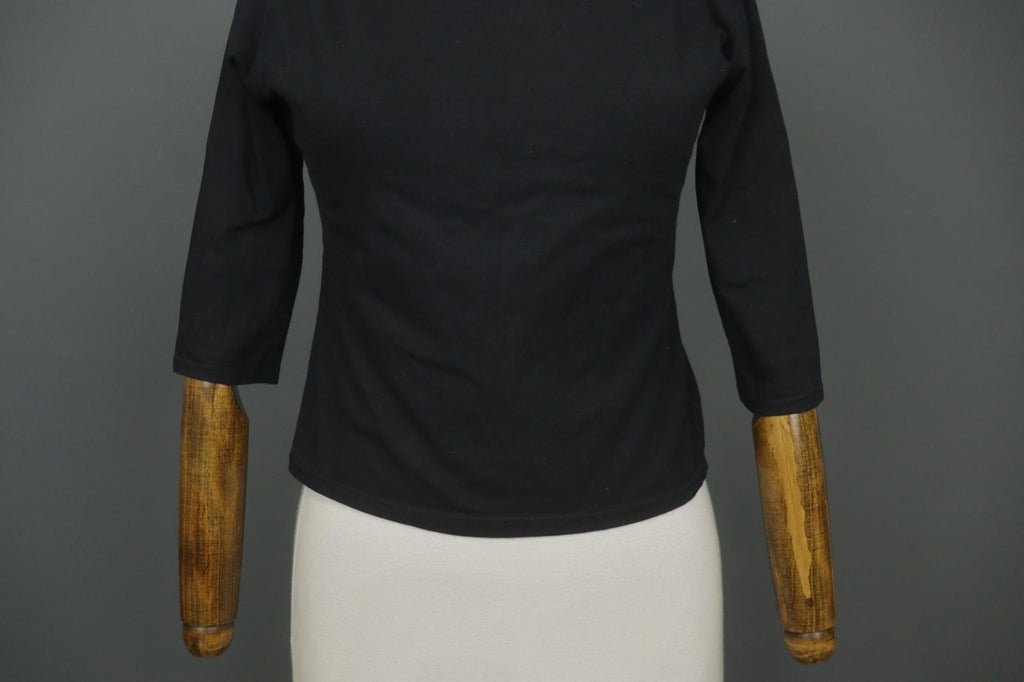 BURBERRY London Black Cotton Long Sleeve Round Neck Pullover Knit Top – Size M