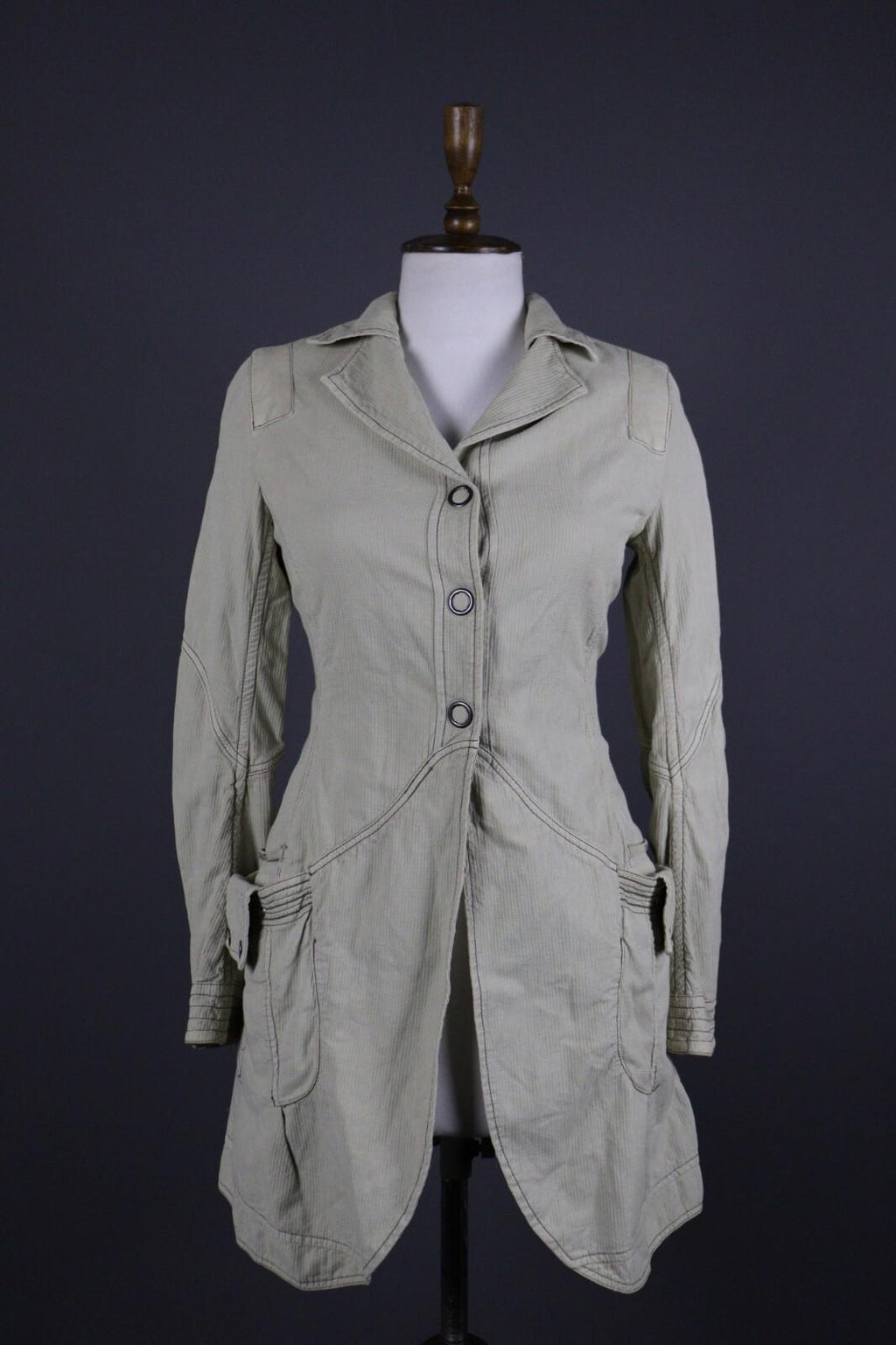 TRANSIT PAR SUCH 391 Beige Designer Two Pockets Lightweight Coat Jacket – Size 2