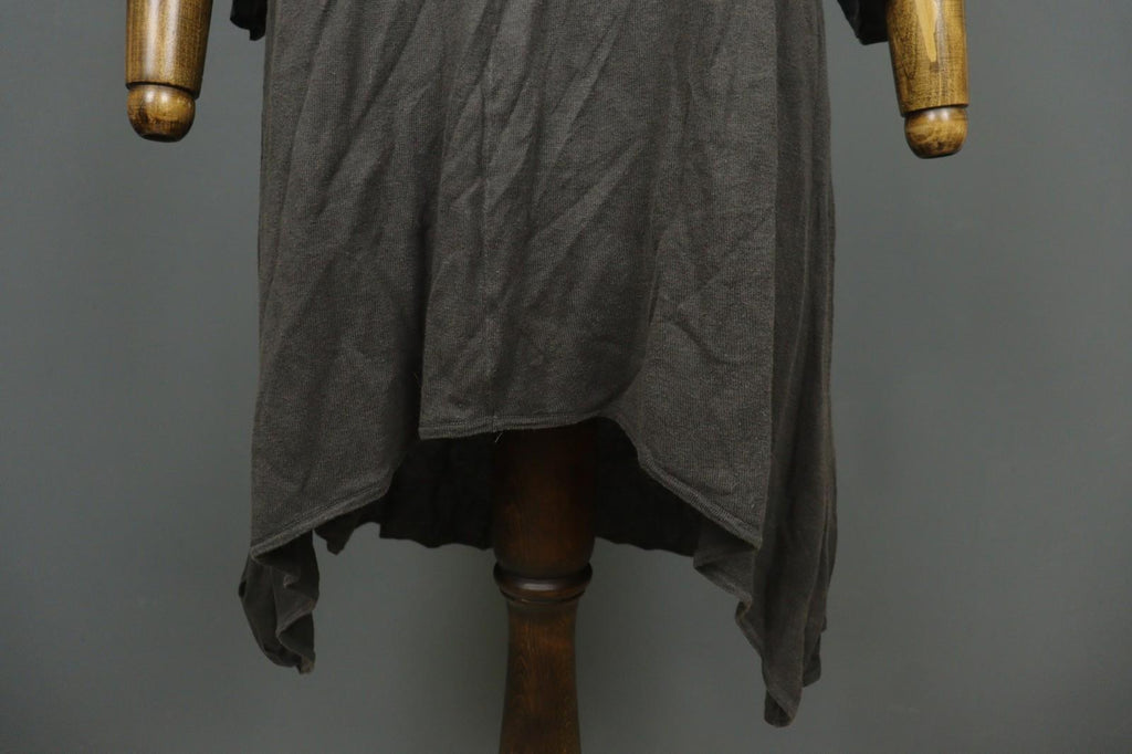 GUDRUN SJODEN Gray Linen Blend Round Neck Asymmetrical Hem Sweater Dress – Size XL