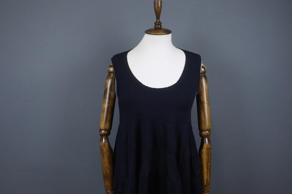 HIGH USE Navy Cotton Scoop Neck Sleeveless Casual Wide Strap Tank Dress – Size M
