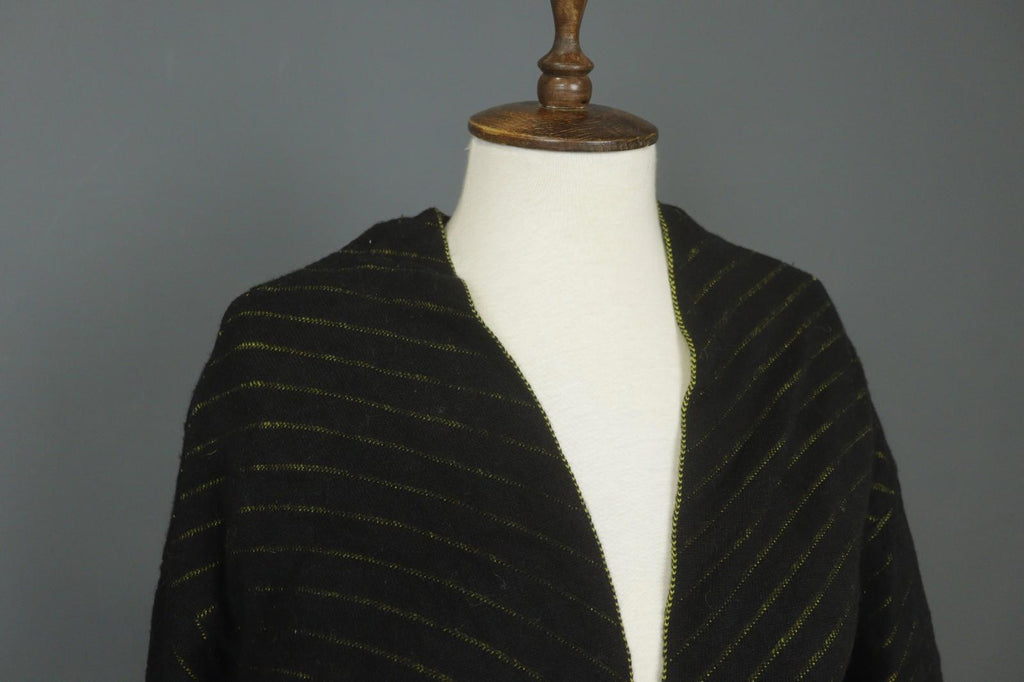 GUDRUN SJODEN Black Geo Print Wool Blend Casual Open Front Knit Long Coat – Size S