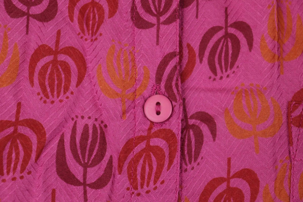 GUDRUN SJÖDEN Multicolor Floral Front Pocket Long Sleeve Button Front Shirt M/L