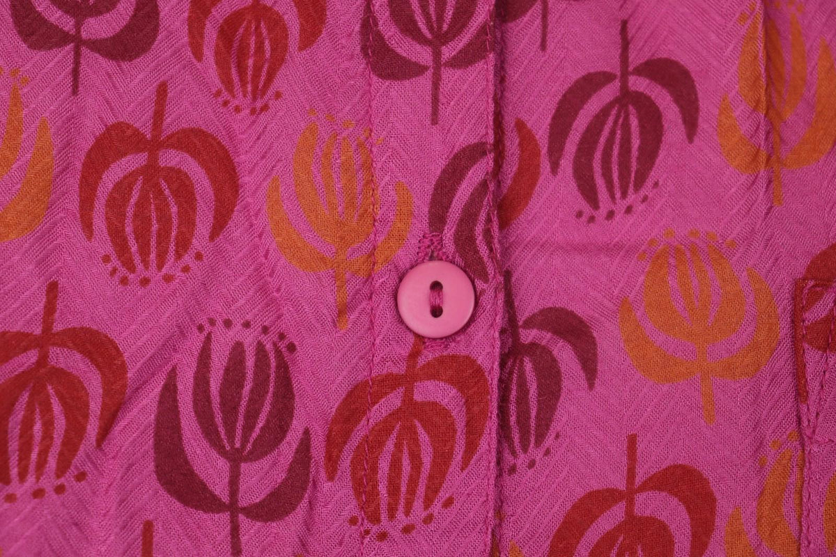 GUDRUN SJÖDEN Multicolor Floral Front Pocket Long Sleeve Button Front Shirt M/L
