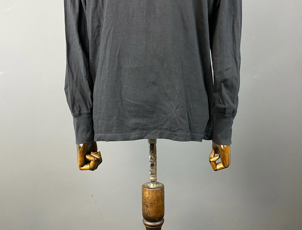 Vintage Men BEST COMPANY Black Button Long Sleeve T-Shirt – Size L