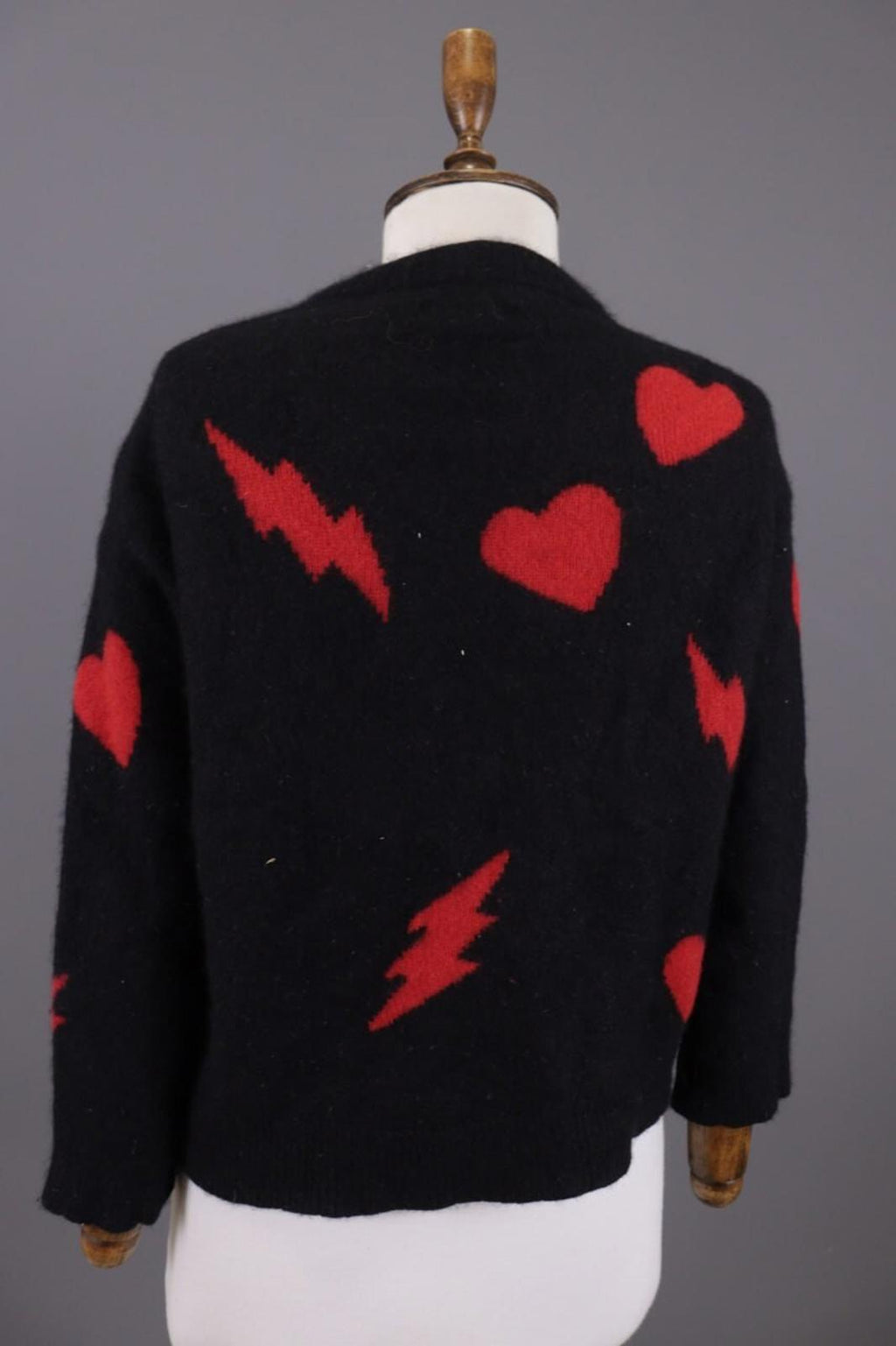 ZADIG & VOLTAIRE MARCUS BIS Black Printed Cashmere Knit Sweater – Size M