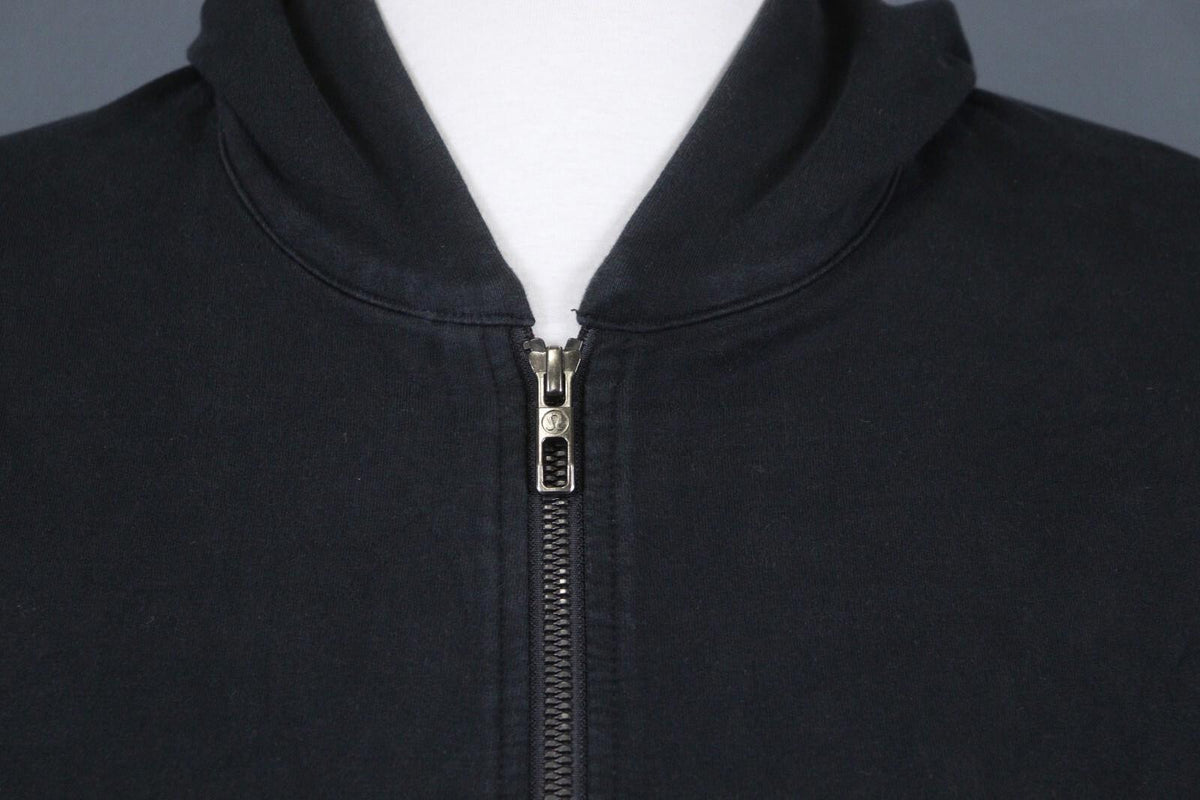 LULULEMON Black Long Sleeve Logo Lightweight Full Zip Hooded Track Jacket