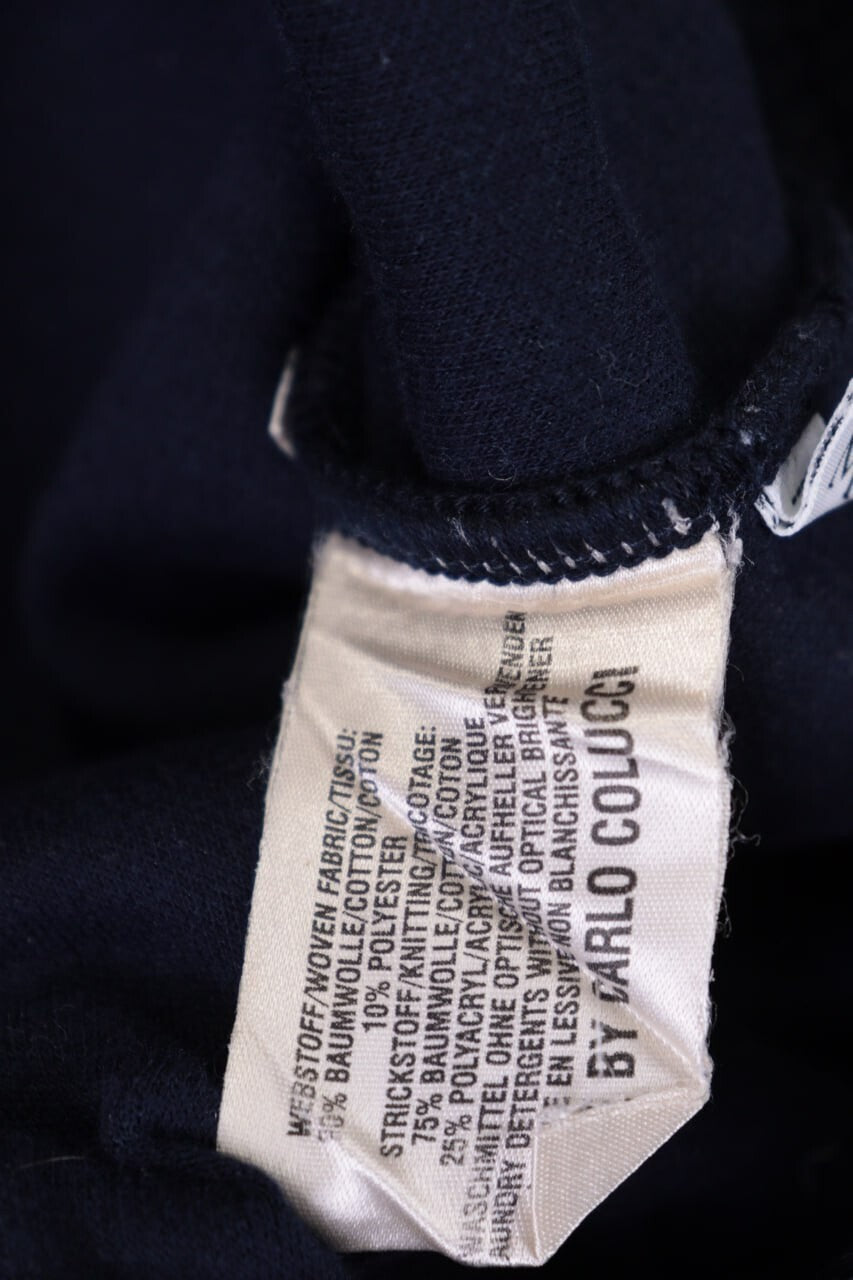 Carlo Colucci Sport Black Geometric Cotton Knit Sweater – Size M