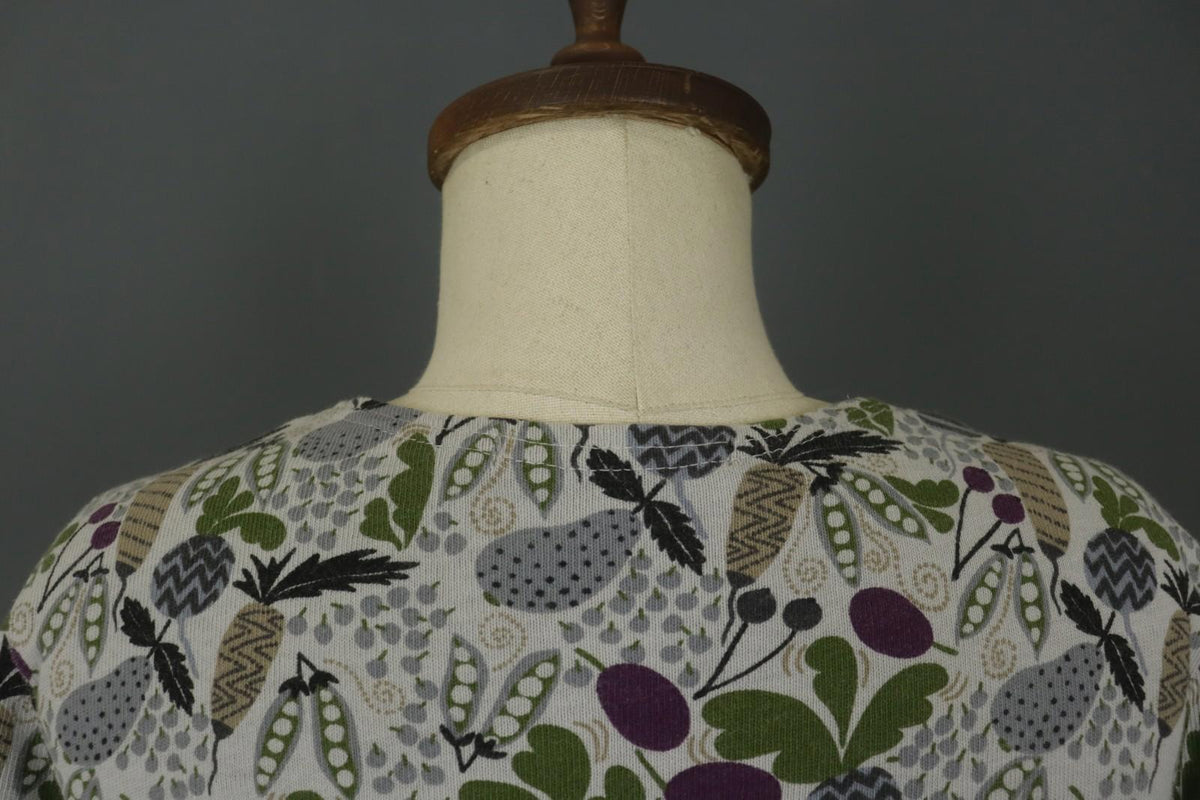 GUDRUN SJODEN Multi Floral Cotton Round Neck Short Sleeve Shift Dress – Size M