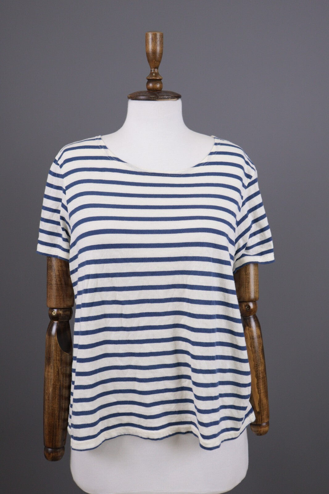 Gudrun Sjoden Multicolor Striped Short Sleeve Relaxed Blouse Shirt – Size L