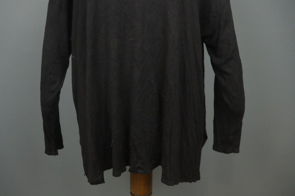 RUNDHOLZ Black 100& Cotton Long Sleeve Mock Neck Pullover Tunic Top – Size L