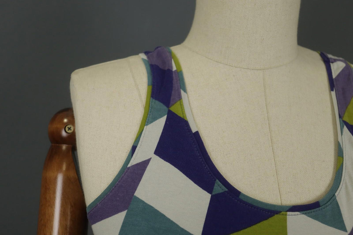 GUDRUN SJODEN Multi Geometric Scoop Neck Sleeveless Pullover Tank Top – Size S