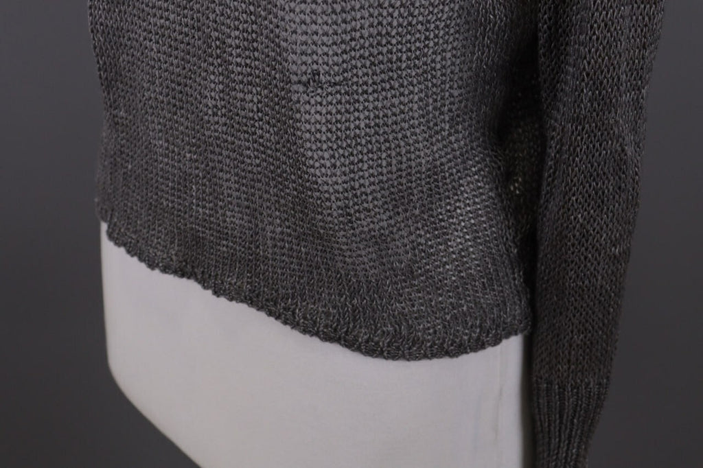 Denim & Supply Ralph Lauren Gray Open Knit Linen Crochet Knit Sweater – Size S