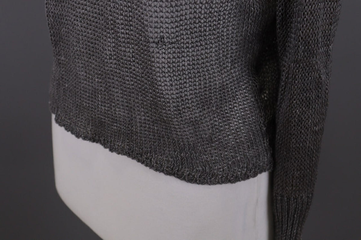 Denim & Supply Ralph Lauren Gray Open Knit Linen Crochet Knit Sweater – Size S