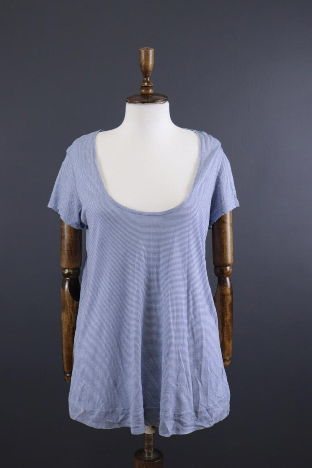 GUDRUN SJODEN Blue Short Sleeve Lightweight Lagenlook Relaxed Tunic Top – Size M – Used