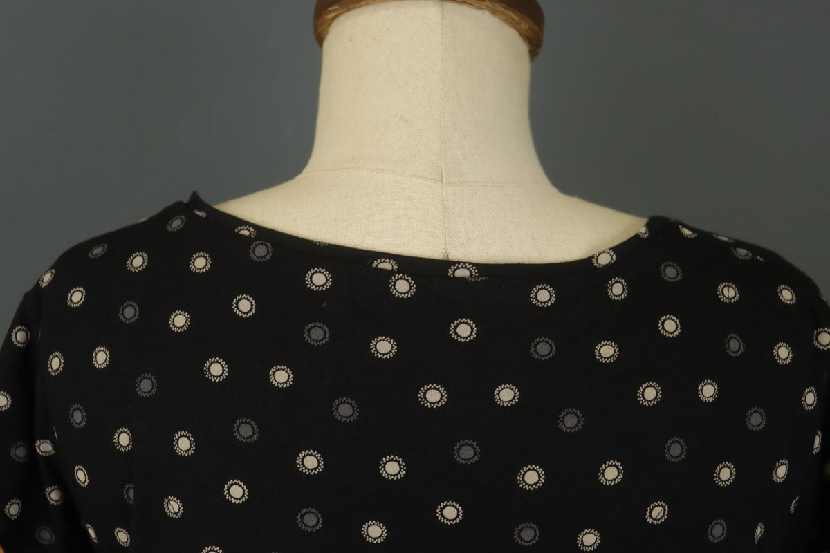 GUDRUN SJODEN Multi Polka Dot Short Sleeve Round Neck Pullover Blouse Top – Size M