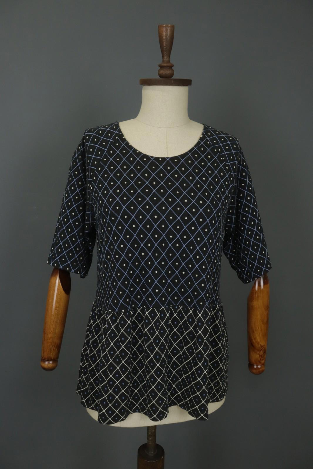 GUDRUN SJODEN Multicolor Modal Dotted Short Sleeve Round Neck Blouse Top – Size S