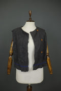 GUDRUN SJODEN Charcoal Gray Wool Sleeveless Button Front Cardigan Sweater – Size L