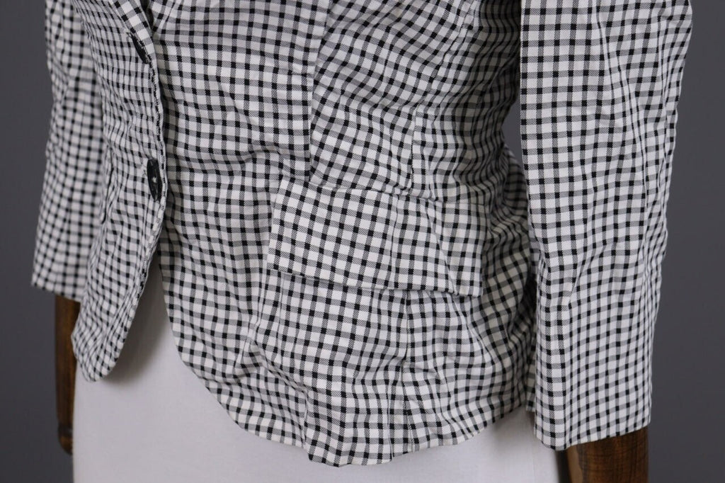 Max Mara White & Black 3/4 Sleeve Check Blazer Jacket – Size I 40 / USA 6