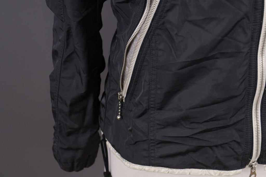 DUVETICA Blue Nylon Lightweight Hooded Full Zip Jacket – Size 46
