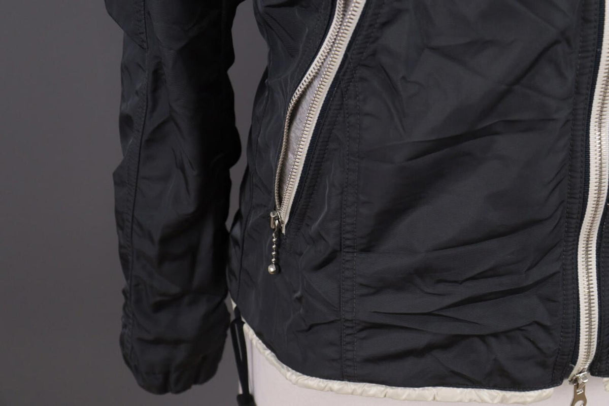 DUVETICA Blue Nylon Lightweight Hooded Full Zip Jacket – Size 46