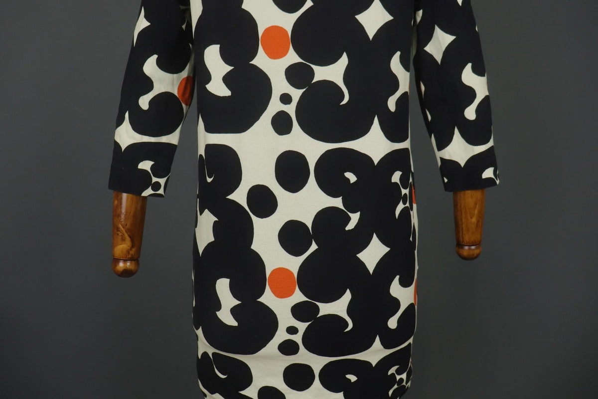MARIMEKKO SIERRA Multi Patterned Viscose Snap Shoulder Sheath Dress – Size S