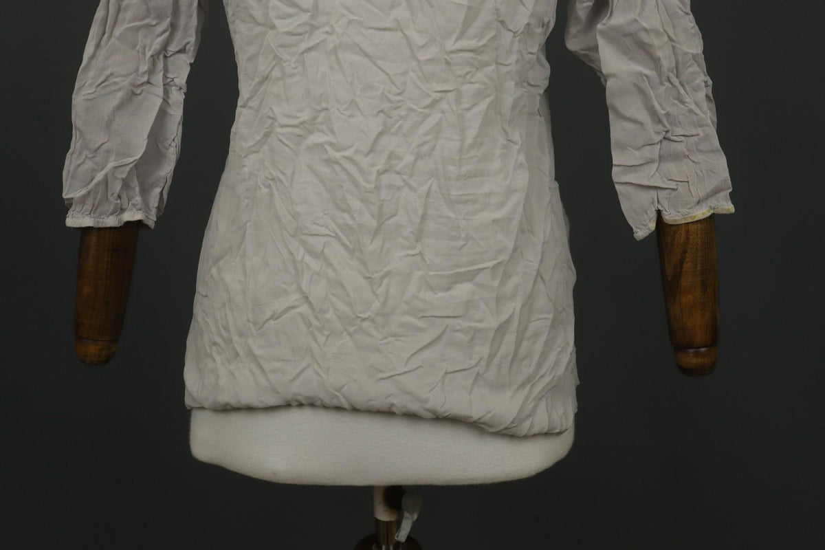 JOHNNY WAS Multi Embroidered Floral Long Sleeve Button Tunic Blouse Top S/M