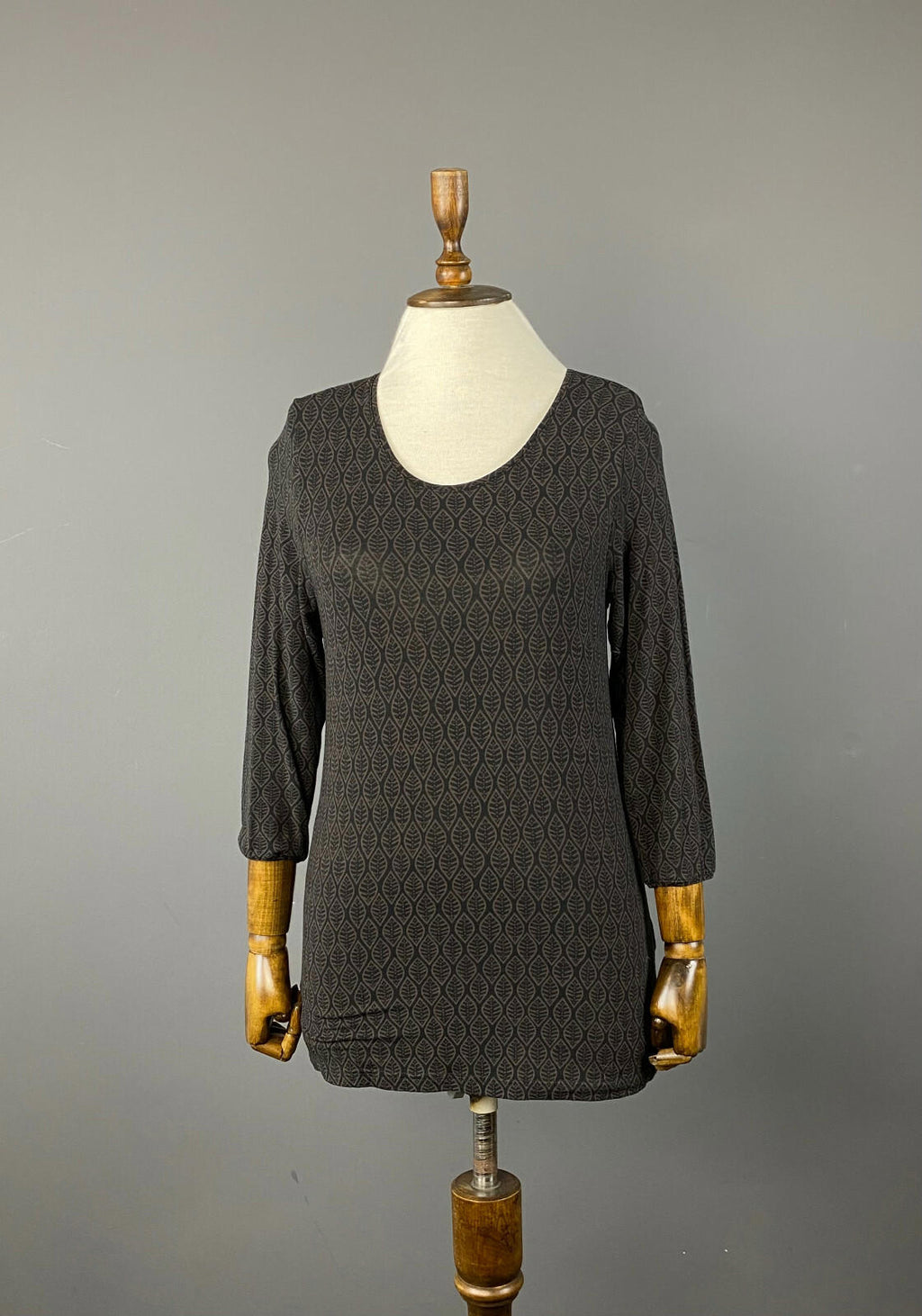 GUDRUN SJODEN Brown Printed Lyocell Long Sleeve Top – Women's S