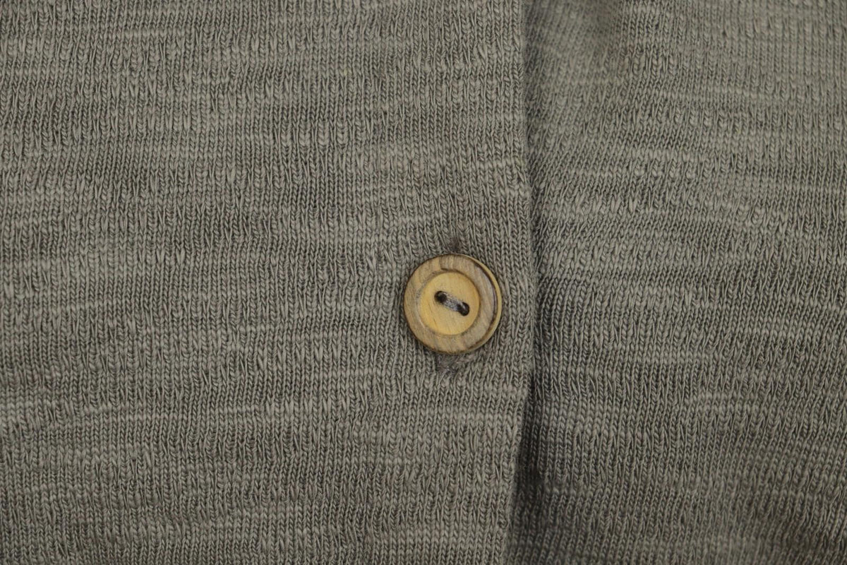 GUDRUN SJODEN Gray 100% Cotton Knitted Long Sleeve Button Front Cardigan – Size L