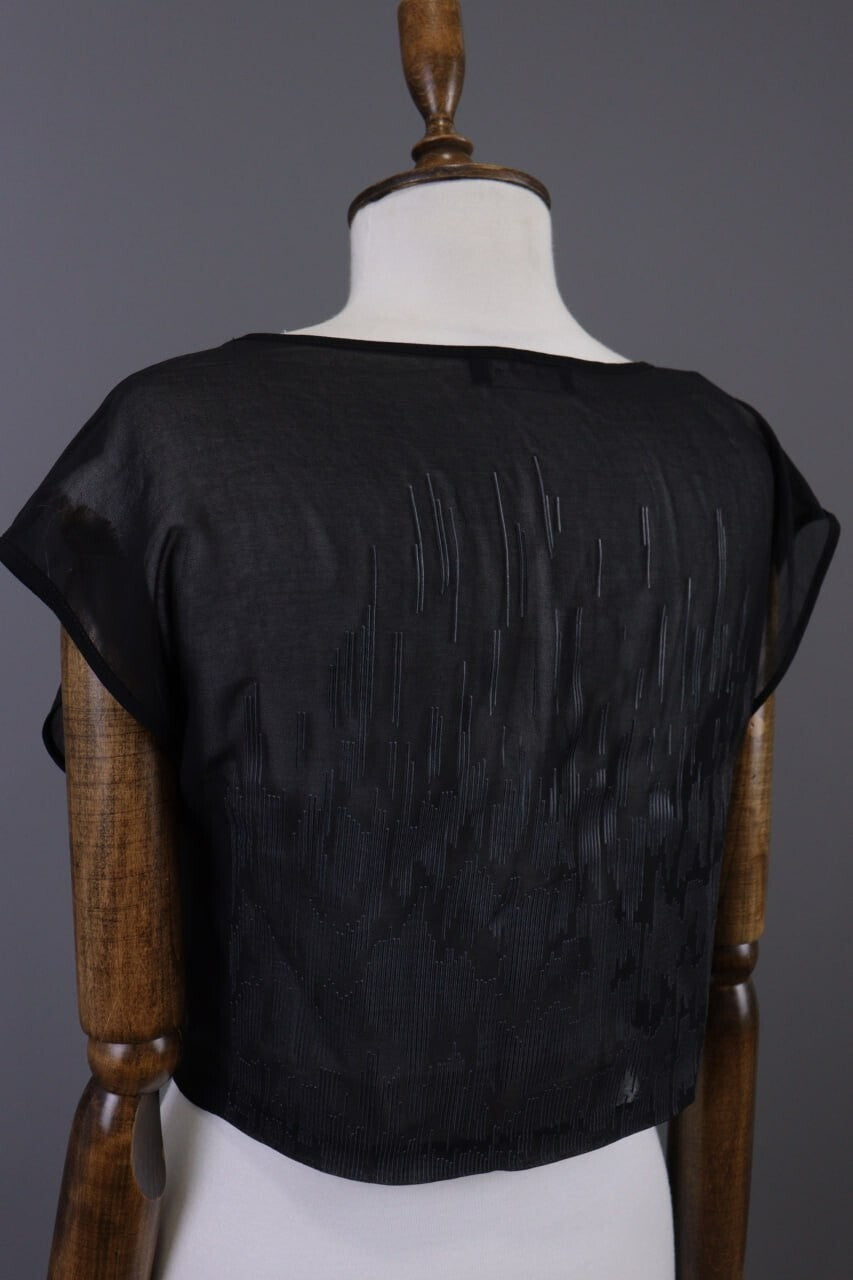 Cop Copine Black Olanko Robe Short Sleeve Summer Mesh Top Shirt – Size 40