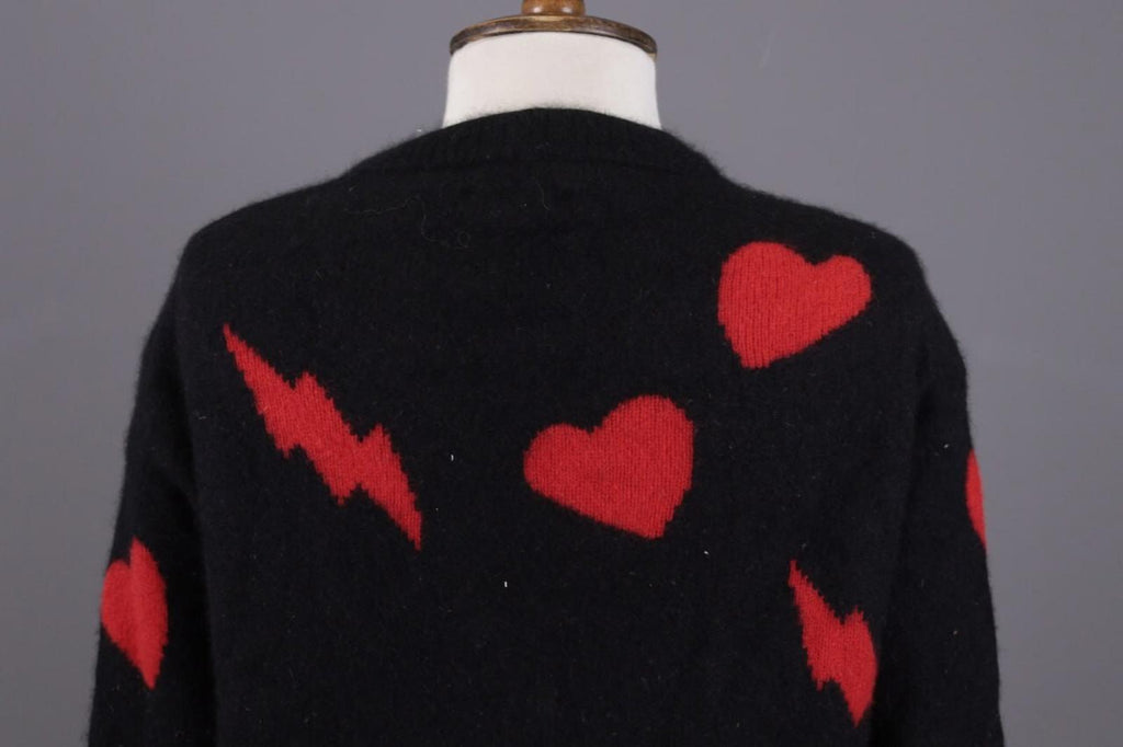 ZADIG & VOLTAIRE MARCUS BIS Black Printed Cashmere Knit Sweater – Size M