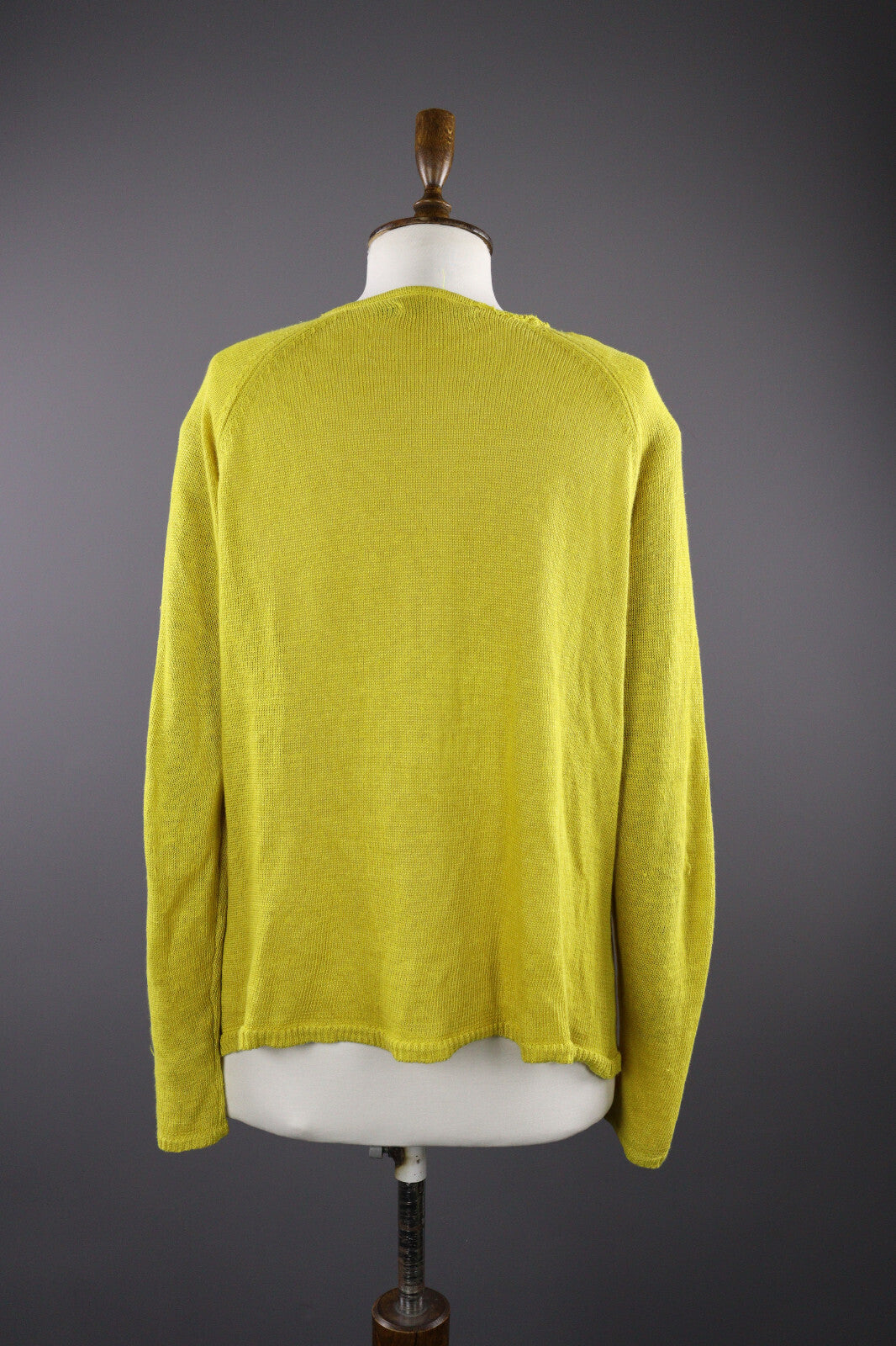Gudrun Sjöden Yellow Linen Long Sleeve Cardigan Sweater – Women's L