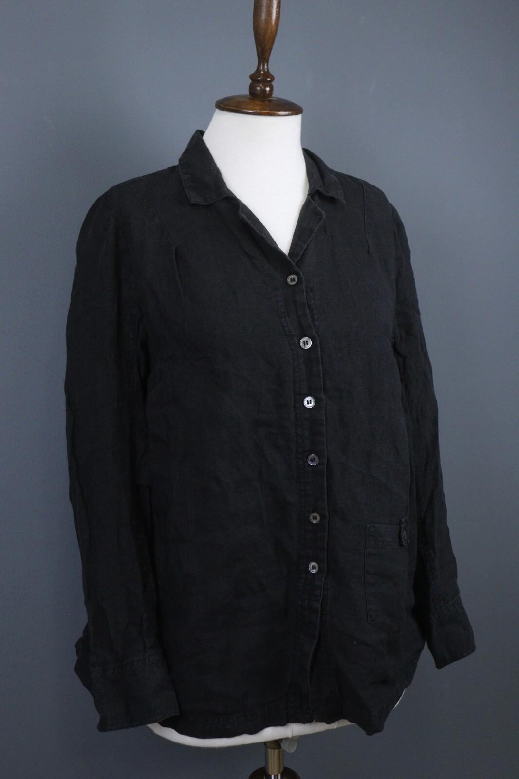 GUDRUN SJODEN Black Long Sleeve Casual Button Up Shirt – Size S