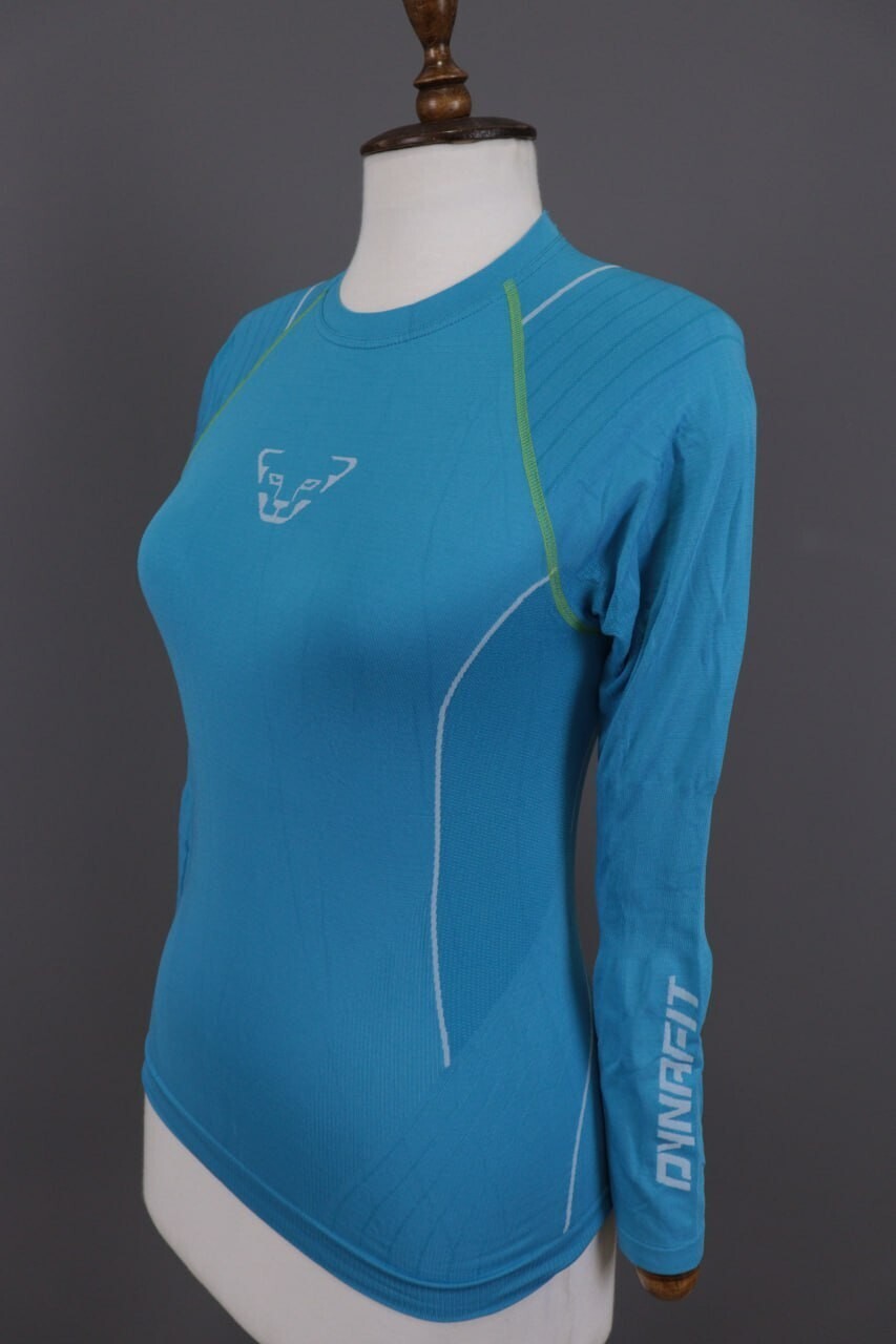 Dynafit Crew Neck Blue Big Logo Activewear Baselayer Shirt – Size S 42 – Used