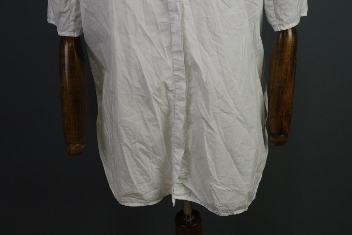 OSKA White Lagenlook Short Sleeve Button Up Tunic Top Shirt – Size 3