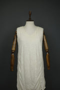 TRANSIT PAR-SUCH White 100% Viscose Sleeveless V-Neck Wide Strap Tank Dress Sz 4