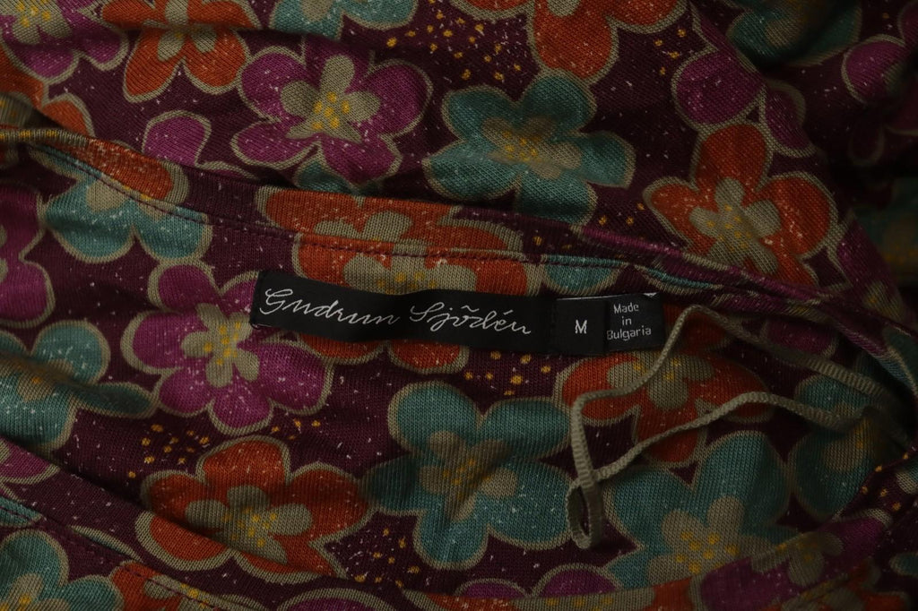GUDRUN SJODEN Multi Modal Floral Crew Neck Long Sleeve Shift Dress – Size M