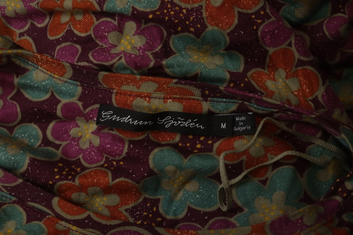 GUDRUN SJODEN Multi Modal Floral Crew Neck Long Sleeve Shift Dress – Size M