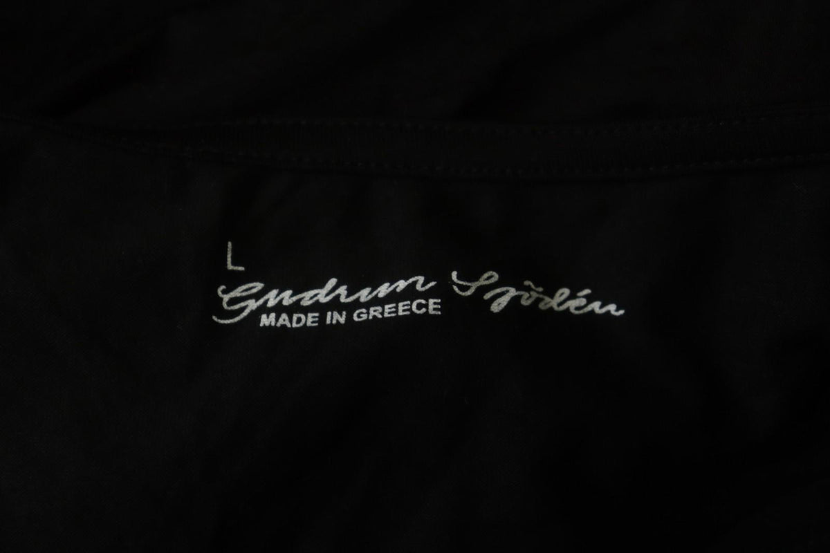 GUDRUN SJODEN Black Lyocell Short Sleeve Round Neck Pullover Blouse Top – Size L