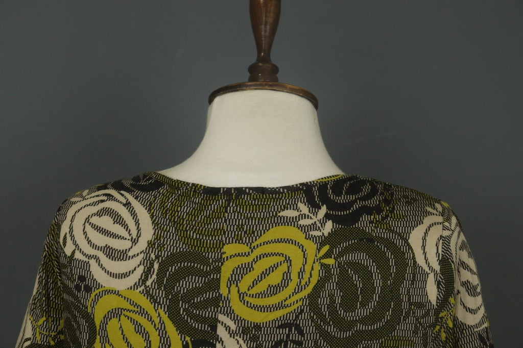 GUDRUN SJODEN Multicolor Floral Print Round Neck Long Sleeve Sheath Dress – Size M