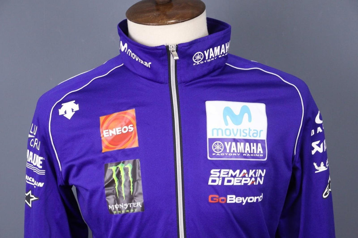 Yamaha Motor Blue Raglan Sleeve Full Zip Monster Energy Racing Team Jacket Sz S