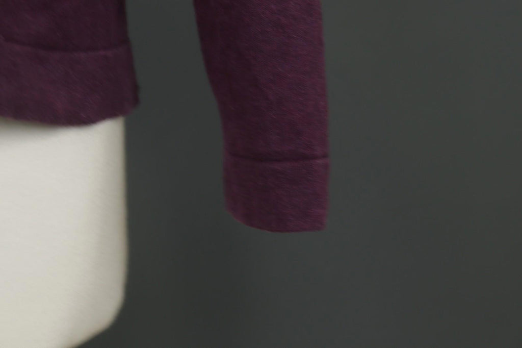 GUDRUN SJODEN Burgundy Cotton Knitted Raglan Sleeve Button Front Cardigan – Size S