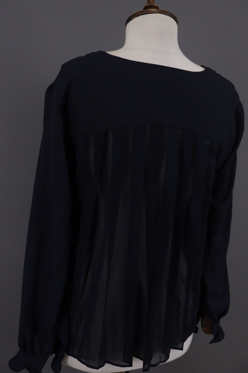 Claudie Pierlot Blue Long Sleeve V-Neck Lagenlook Blouse Shirt – Size 40