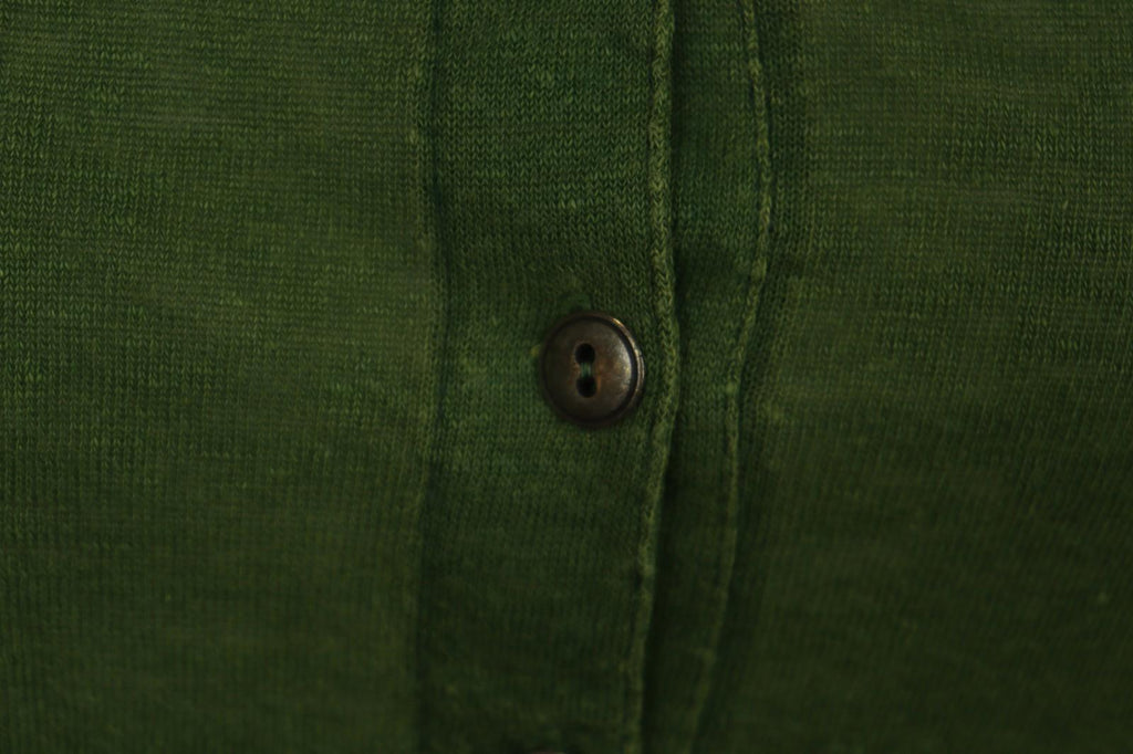 GUDRUN SJODEN Green Linen Long Sleeve Round Neck Button Front Shirt Top – Size L