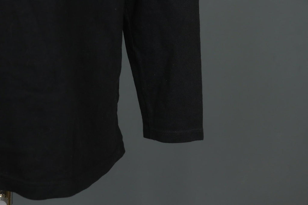GUDRUN SJODEN Black Cotton Long Sleeve Round Neck Slit Pullover Sweater – Size M