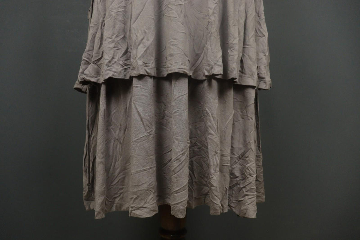 GUDRUN SJODEN Gray Viscose Blend Scoop Neck Shoulder Tie Babydoll Dress – Size M