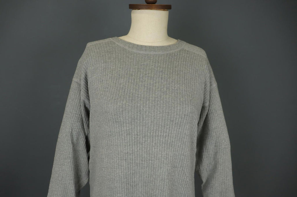 GUDRUN SJODEN Gray Raglan Sleeve Crew Neck Side Slit Pullover Sweater – Size M