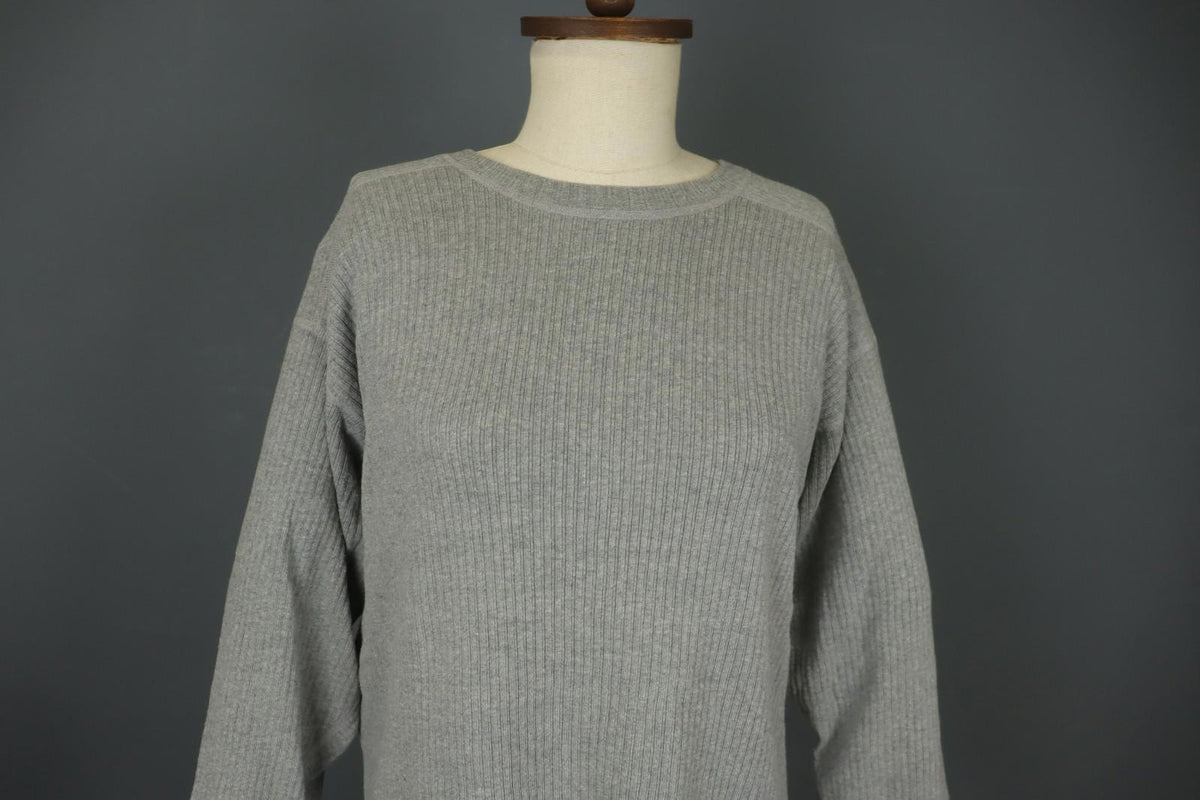 GUDRUN SJODEN Gray Raglan Sleeve Crew Neck Side Slit Pullover Sweater – Size M