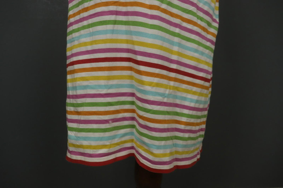 GUDRUN SJODEN Multi Striped Wide Strap Square Neck Pullover Tank Dress – Size S