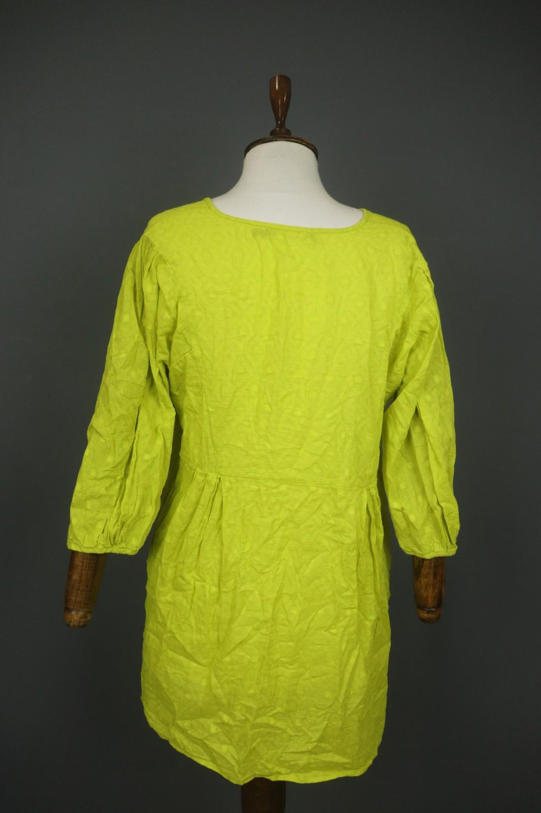 GUDRUN SJODEN Lemon Regular Fit Long Sleeve Button Front Shirt Dress – Size M