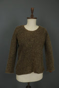 GUDRUN SJODEN Brown Long Sleeve Regular Fit Round Neck Pullover Sweater – Size L